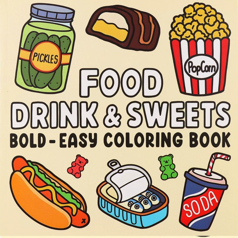 Food And Snacks Coloring Book - 성인과 어린이를 위한 음식, 음료 및