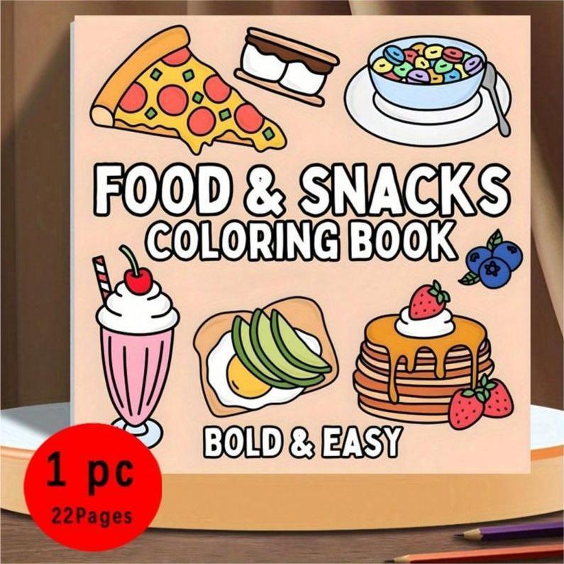 새로운 음식 & 간식 테마 색칠 공부 책, 성인용 그래 - Food And Snacks Coloring Book 리뷰 및 가격