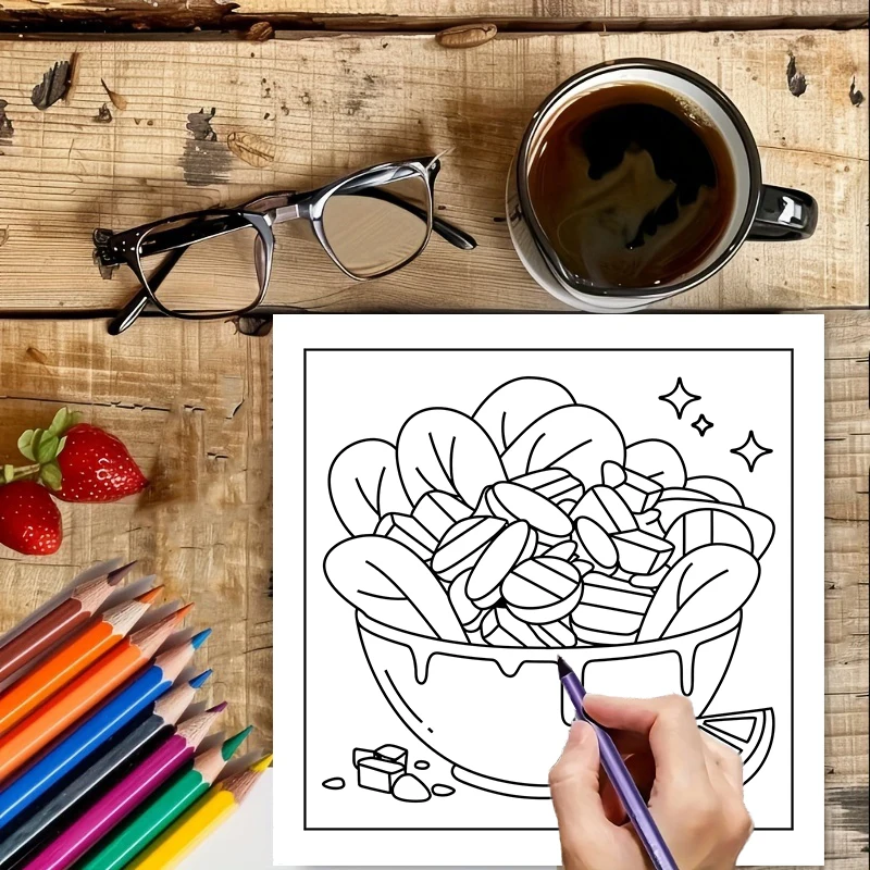 성인용 컬러링북, 생일 선물, 개학 용품, 성인용 귀여 - Food And Snacks Coloring Book 리뷰 및 가격