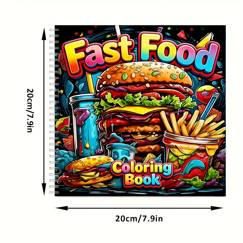 성인을 위한 패스트푸드 색칠책, 귀여운 그림 페이지,  - Food And Snacks Coloring Book 리뷰 및 가격